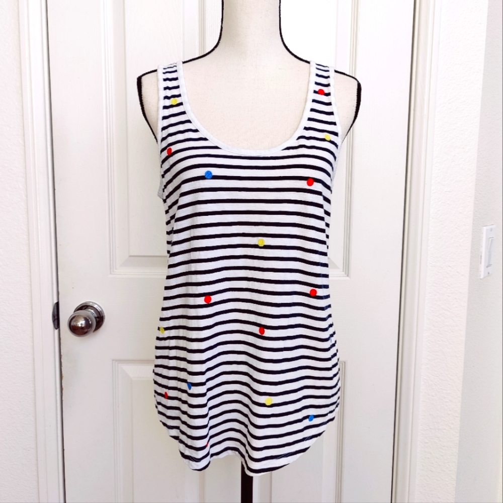 Loft Striped Polka Dot Tank Top